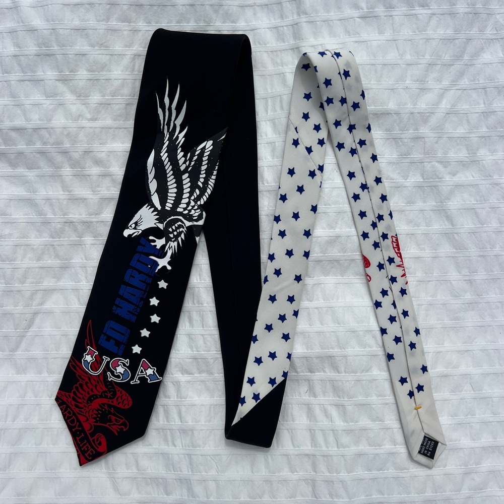 NWOT Ed Hardy by Christian Audigier USA Patriotic Bald Eagle Silk Tie